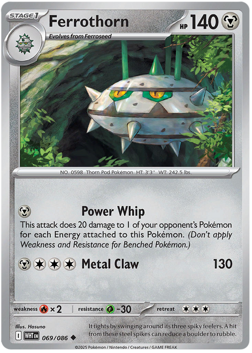 Ferrothorn 069/086 Uncommon Pokemon Card (Scarlet & Violet White Flare)