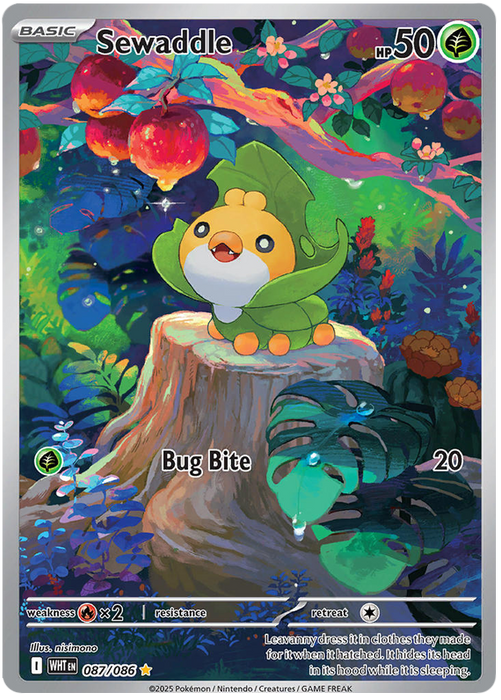 Sewaddle 087/086 Illustration Rare Pokemon Card (Scarlet & Violet White Flare)