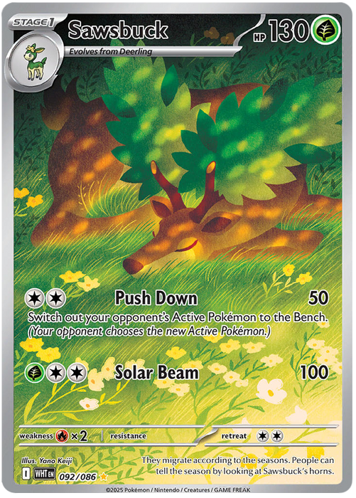 Sawsbuck 092/086 Illustration Rare Pokemon Card (Scarlet & Violet White Flare)