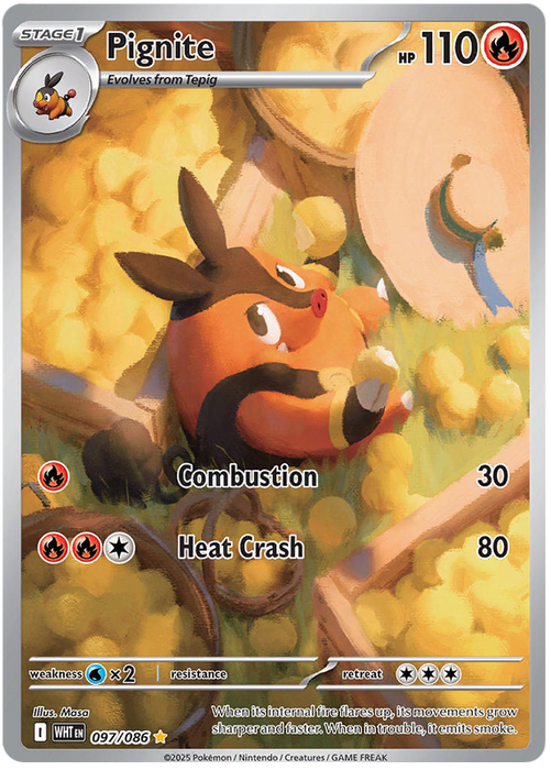 Pignite 097/086 Illustration Rare Pokemon Card (Scarlet & Violet White Flare)