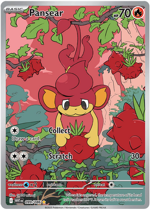 Pansear 099/086 Illustration Rare Pokemon Card (Scarlet & Violet White Flare)