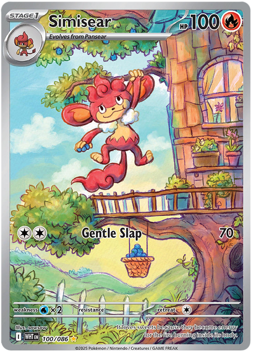 Simisear 100/086 Illustration Rare Pokemon Card (Scarlet & Violet White Flare)