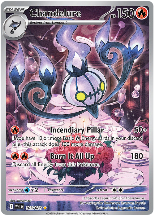 Chandelure 103/086 Illustration Rare Pokemon Card (Scarlet & Violet White Flare)