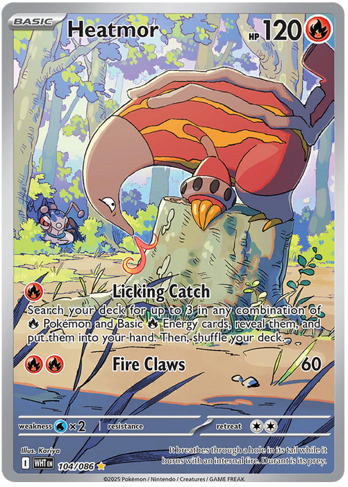 Heatmor 104/086 Illustration Rare Pokemon Card (Scarlet & Violet White Flare)