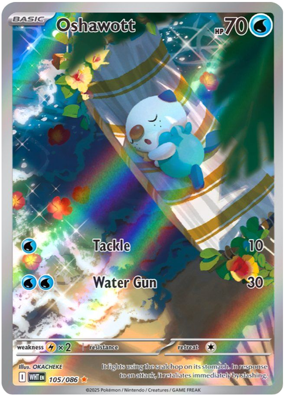 Oshawott 105/086 Illustration Rare Pokemon Card (Scarlet & Violet Whit — Titan Cards Ltd