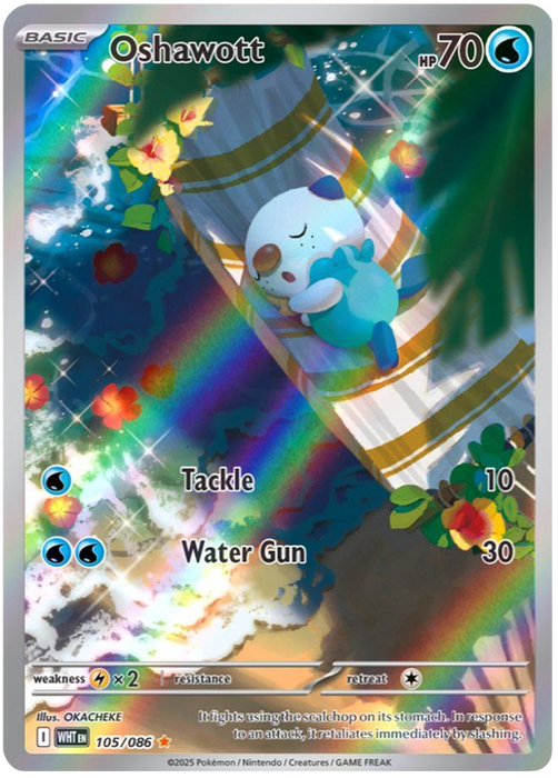 Oshawott 105/086 Illustration Rare Pokemon Card (Scarlet & Violet White Flare)