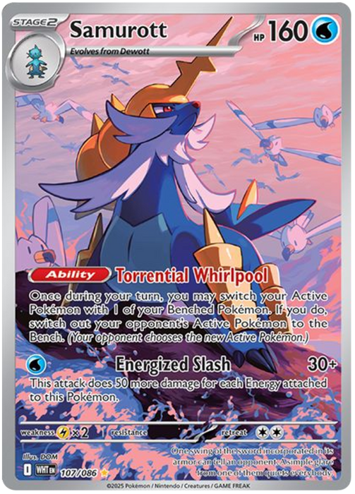 Samurott 107/086 Illustration Rare Pokemon Card (Scarlet & Violet White Flare)