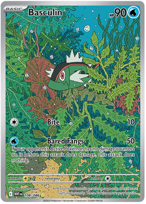 Basculin 108/086 Illustration Rare Pokemon Card (Scarlet & Violet White Flare)