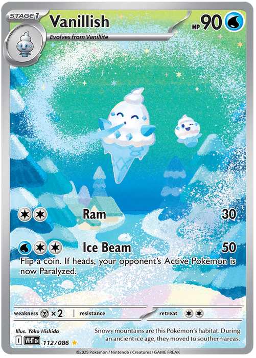 Vanillish 112/086 Illustration Rare Pokemon Card (Scarlet & Violet White Flare)