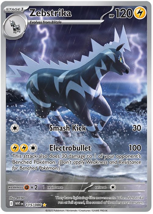Zebstrika 115/086 Illustration Rare Pokemon Card (Scarlet & Violet White Flare)