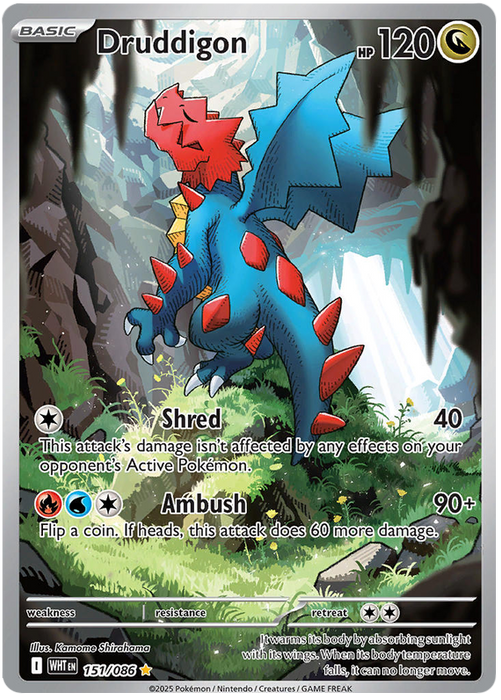 Druddigon 151/086 Illustration Rare Pokemon Card (Scarlet & Violet White Flare)