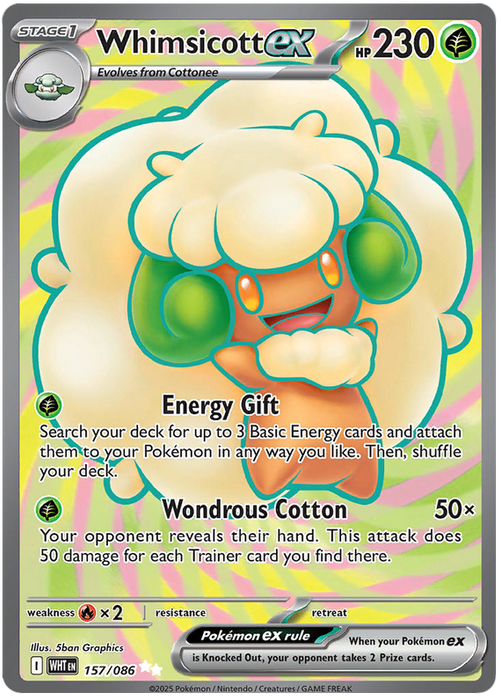 Whimsicott ex 157/086 Ultra Rare Pokemon Card (Scarlet & Violet White Flare)