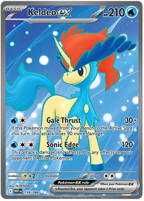 Keldeo ex 159/086 Ultra Rare Pokemon Card (Scarlet & Violet White Flare)