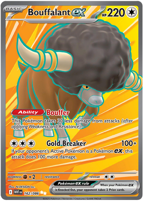 Bouffalant ex 162/086 Ultra Rare Pokemon Card (Scarlet & Violet White Flare)