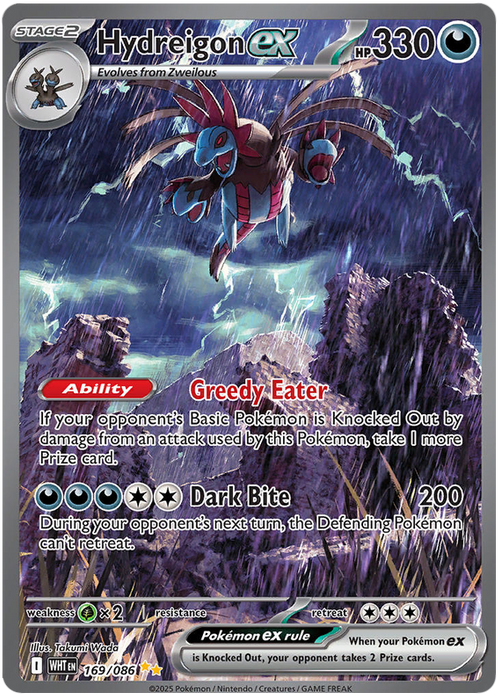 Hydreigon ex 169/086 Special Illustration Rare Pokemon Card (Scarlet & Violet White Flare)