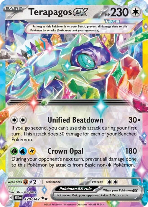 Terapagos ex 128 /142 Double Rare Pokemon Card (SV Stellar Crown)