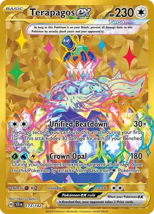 Terapagos ex 173 /142 Hyper Rare Pokemon Card (SV Stellar Crown)