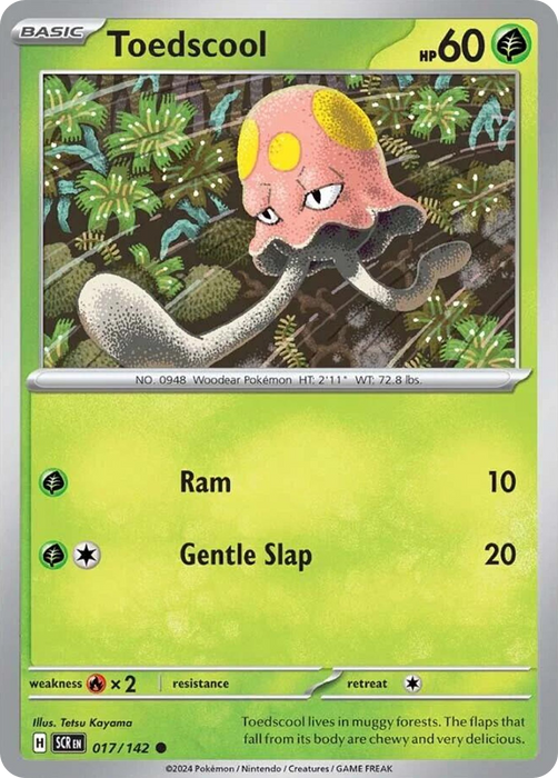 Toedscool 017 /142 Common Pokemon Card (SV Stellar Crown)