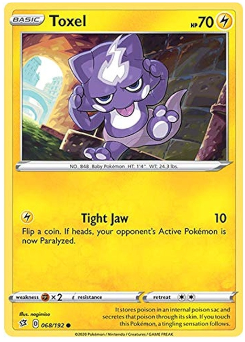 Toxel 068/192 Common Reverse Holo Pokemon Card (SWSH Rebel Clash)