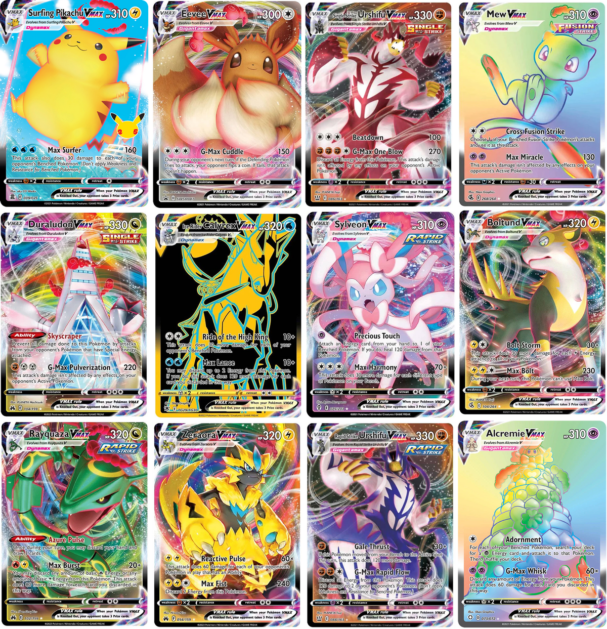 3x VMAX Pokemon Card Bundle Incl 1 Secret Rare Rainbow Or Black Gold 3x-vmax-pokemon-card-bundle-incl-1-secret-rare-rainbow-or-black-gold