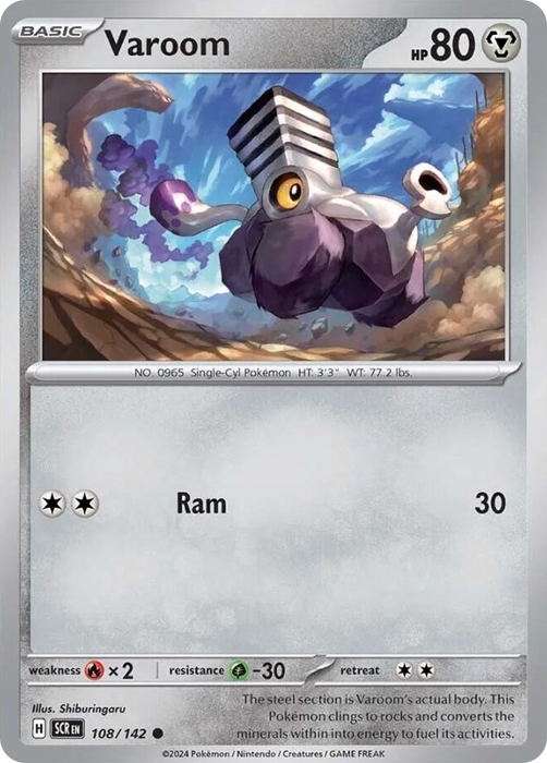 Varoom 108 /142 Common Reverse Holo Pokemon Card (SV Stellar Crown)