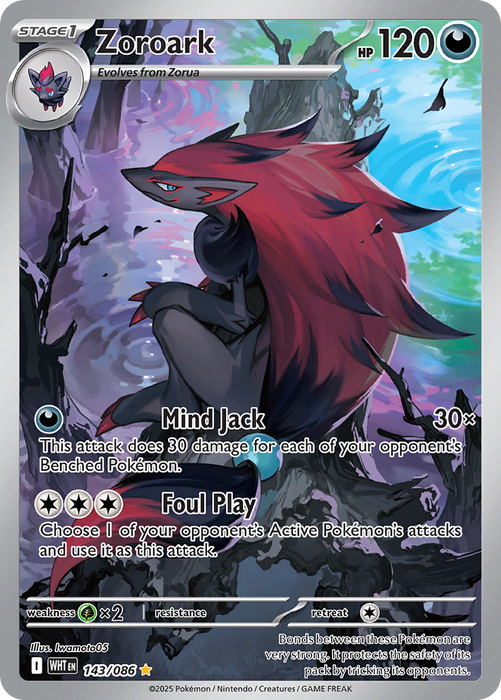 Zoroark 143/086 Illustration Rare Pokemon Card (Scarlet & Violet White Flare)