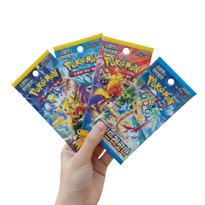 Korean Pokémon Card Mystery Bundle – 10 Sealed Booster Packs | Authentic Random Packs from Korea
