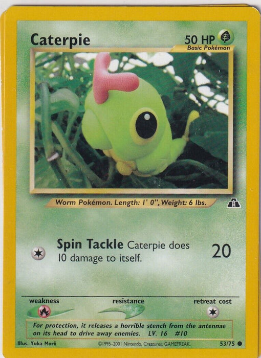 Caterpie 53/75 Common Pokemon Card (Neo Discovery)