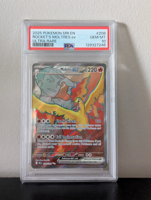 Team Rocket's Moltres ex 208/182 PSA 10 Gem Mint Pokemon Cardd (Destined Rivals)