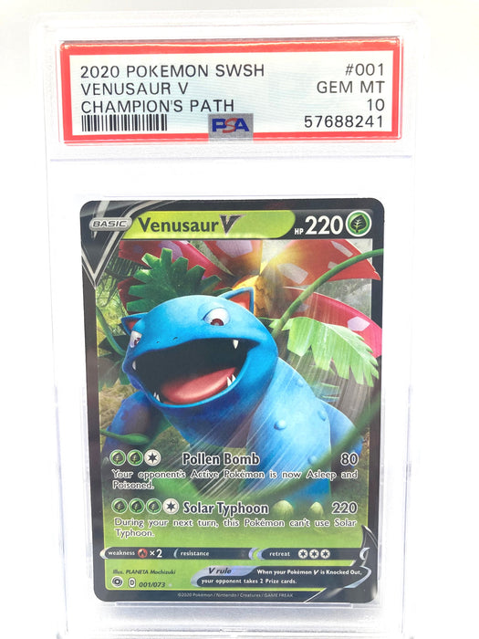 Venusaur V 001/073 PSA 10 Gem Mint Graded Pokemon Card (SWSH Promo Series)