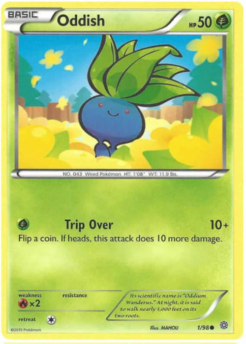 Oddish 1/98 Common Pokemon Card (XY Ancient Origins)