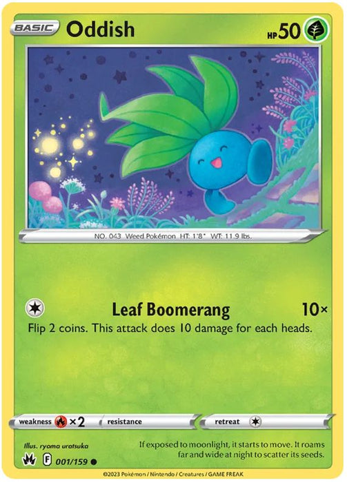 Oddish 001/159 Common Pokemon Card (SWSH Crown Zenith)