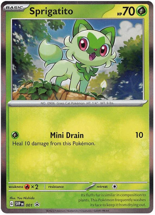 Sprigatio Sprigatito SVP001 Pokemon Promo Card (SV Promo Series) — Titan Cards Ltd