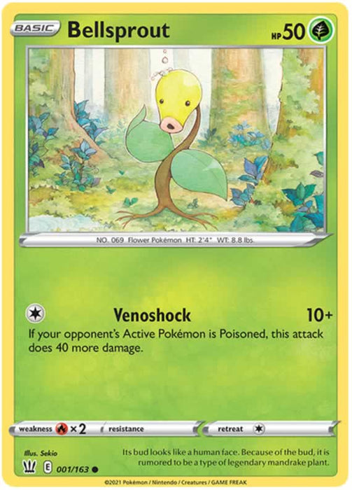 Bellsprout 001/163 Common Pokemon Card (Battle Styles)