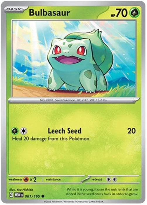 Bulbasaur 001/165 Common Pokemon Card (Pokemon SV 151)