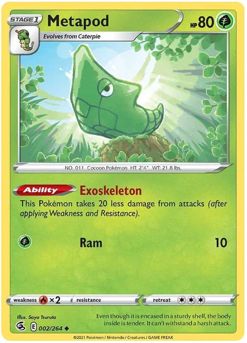 Metapod 002/264 Uncommon Pokemon Card (SWSH Fusion Strike)