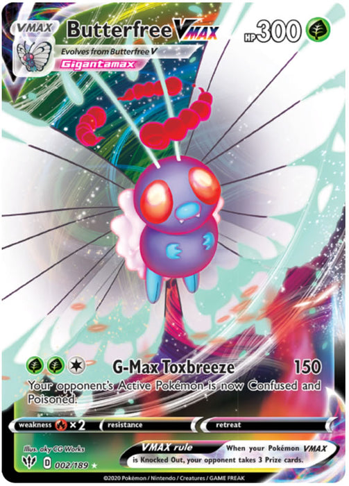 Butterfree VMAX 002/189 Ultra Rare Pokemon Card (Darkness Ablaze)