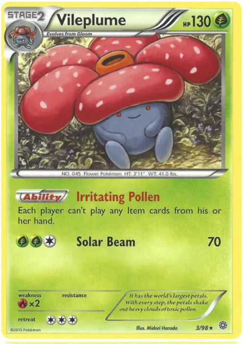 Vileplume 3/98 Rare Pokemon Card (XY Ancient Origins)