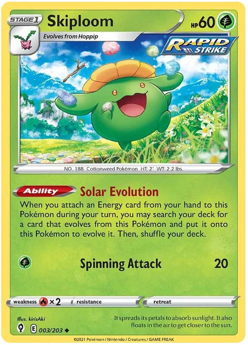 Skiploom 003/203 Uncommon Pokemon Card (SWSH Evolving Skies)