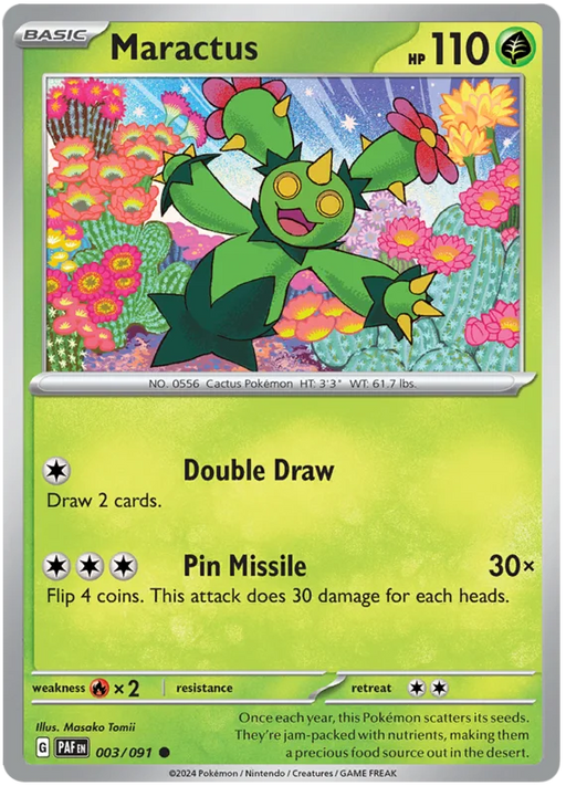 Maractus 003/091 Common Pokemon Card (SV 4.5 Paldean Fates)