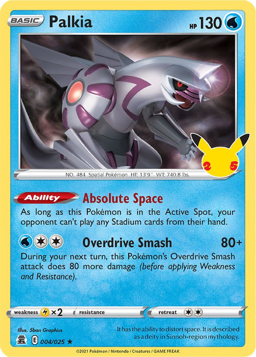 Palkia 004/025 Rare Pokemon Card (Celebrations 25th Anniversary)