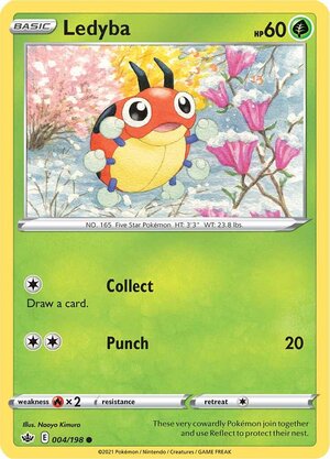 Ledyba 004/198 Common Pokemon Card (SWSH Chilling Reign)