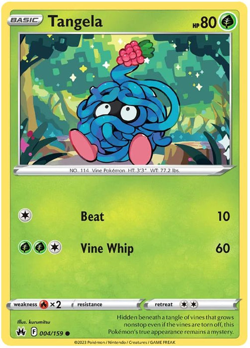 Tangela 004/159 Common Reverse Holo Pokemon Card (SWSH Crown Zenith)