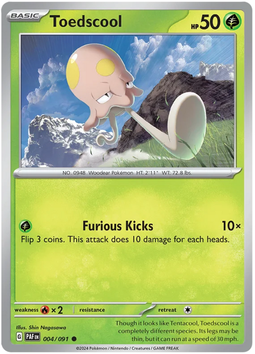 Toedscool 004/091 Common Pokemon Card (SV 4.5 Paldean Fates)