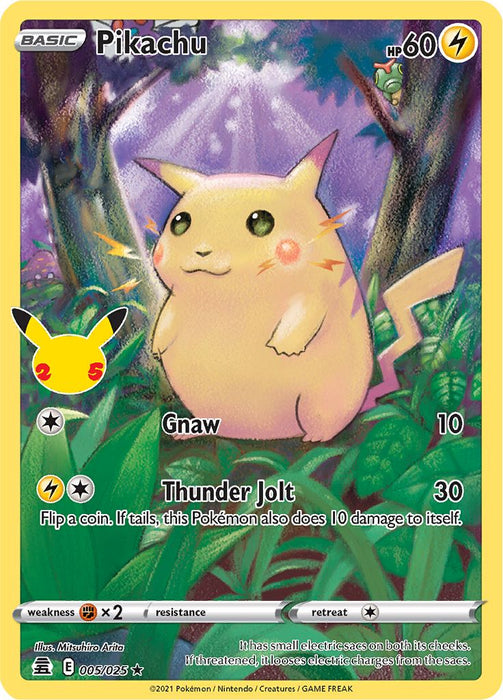 Pikachu 005/025 Rare Holo Pokemon Card (Celebrations 25th Anniversary)