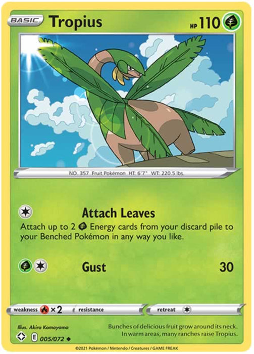 Tropius 005/072 Uncommon Pokemon Card (Shining Fates)