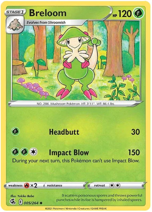 Breloom 005/264 Uncommon Pokemon Card (SWSH Fusion Strike)