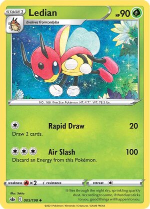 Ledian 005/198 Uncommon Pokemon Card (SWSH Chilling Reign)