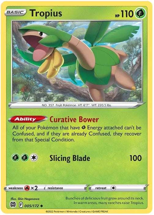 Tropius 005/172 Uncommon Pokemon Card (SWSH Brilliant Stars)