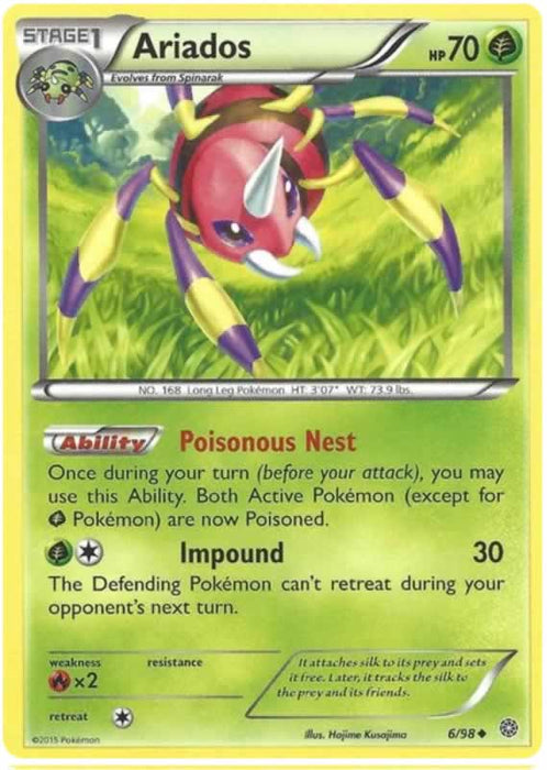 Ariados 6/98 Uncommon Pokemon Card (XY Ancient Origins)